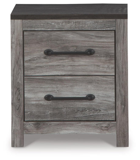 Bronyan Dark Gray Nightstand side profile