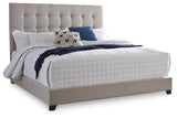 Dolante Beige Queen Upholstered Bed side angle