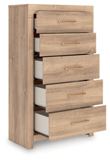 Kinlanni Chest of Drawers top drawer open showing liner
