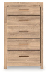 Kinlanni Chest of Drawers front view close-up of hardware