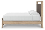 Kinlanni king upholstered platform bed side alternate angle
