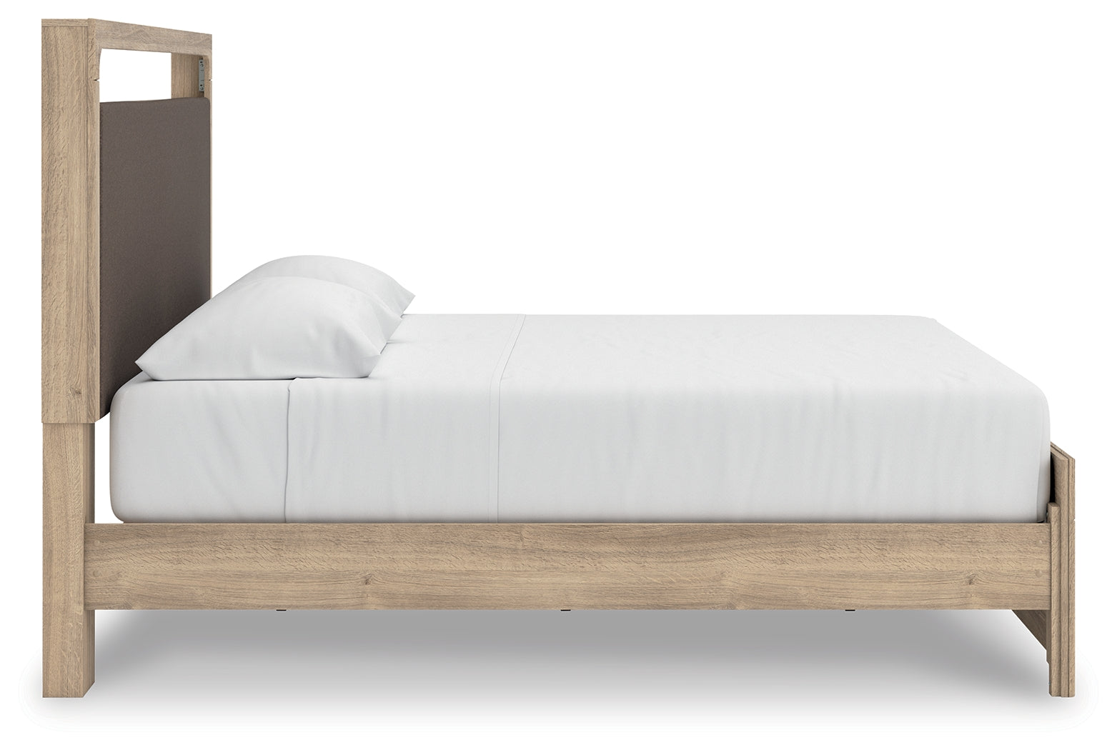 Kinlanni king upholstered platform bed side profile