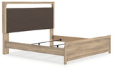 Kinlanni Tan King Upholstered Panel Bed, alternate angle