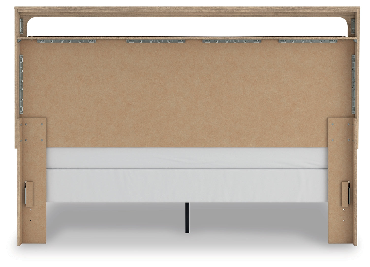 Kinlanni Tan King Upholstered Panel Bed, alternate side angle