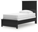 Maribel Black Twin Panel Bed rear view