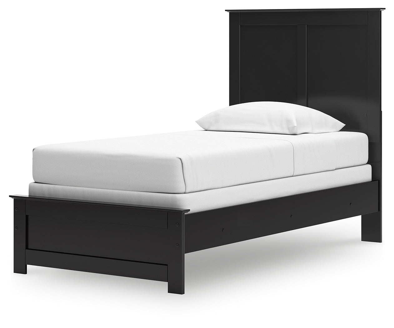 Maribel Black Twin Panel Bed rear view