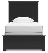 Maribel Black Twin Panel Bed side angle