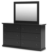 Maribel Black Dresser and Mirror drawer open