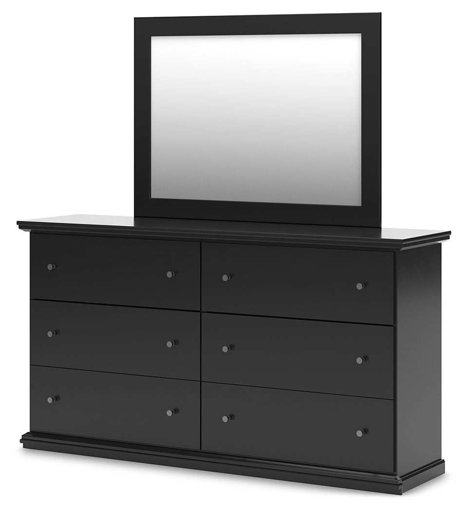 Maribel Black Dresser and Mirror drawer open