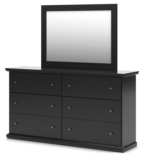 Maribel Black Dresser and Mirror drawer open