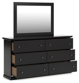 Maribel Black Dresser and Mirror close-up hardware detail
