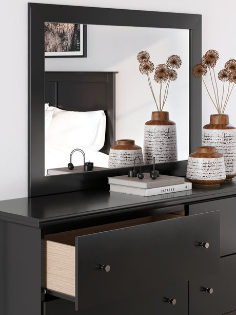 Maribel Black Dresser and Mirror angled view