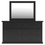 Maribel Black Dresser and Mirror back view