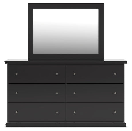 Maribel Black Dresser and Mirror back view