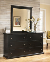 Maribel Black Dresser and Mirror angled view