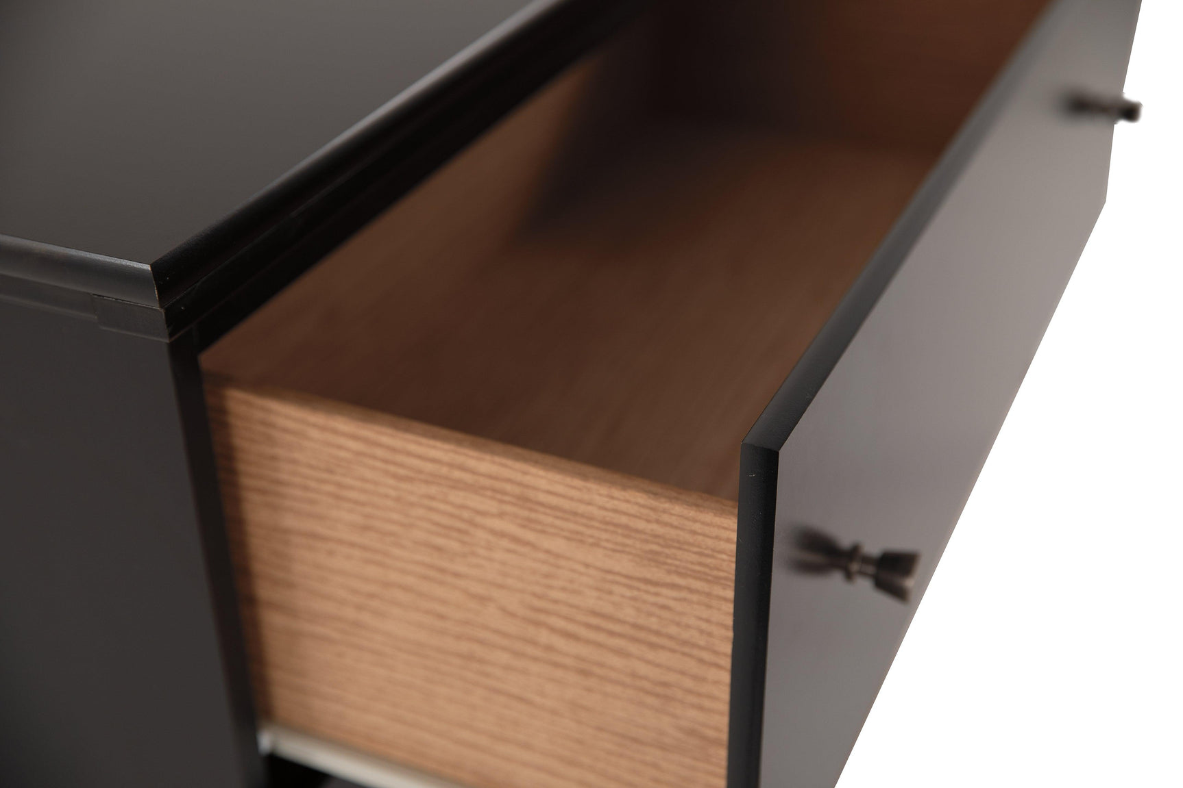 Close-up of Maribel Dresser drawer and pewter-tone knob