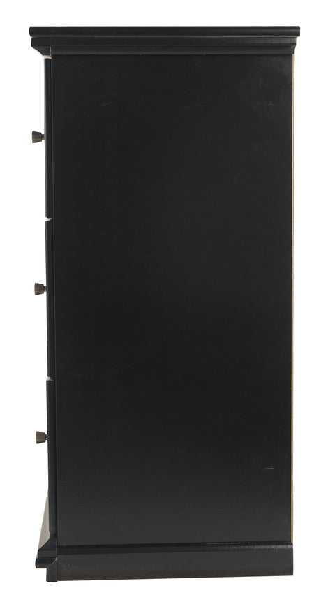 Side view of Maribel Black Dresser