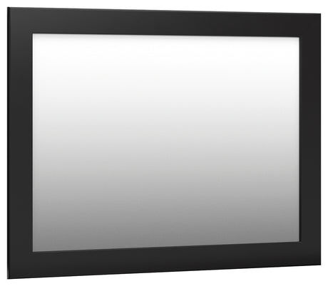 Maribel black bedroom mirror head-on front view