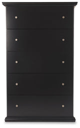 Maribel Black Chest of Drawers head-on front view