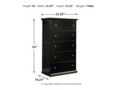 Maribel Chest of Drawers dimensions diagram