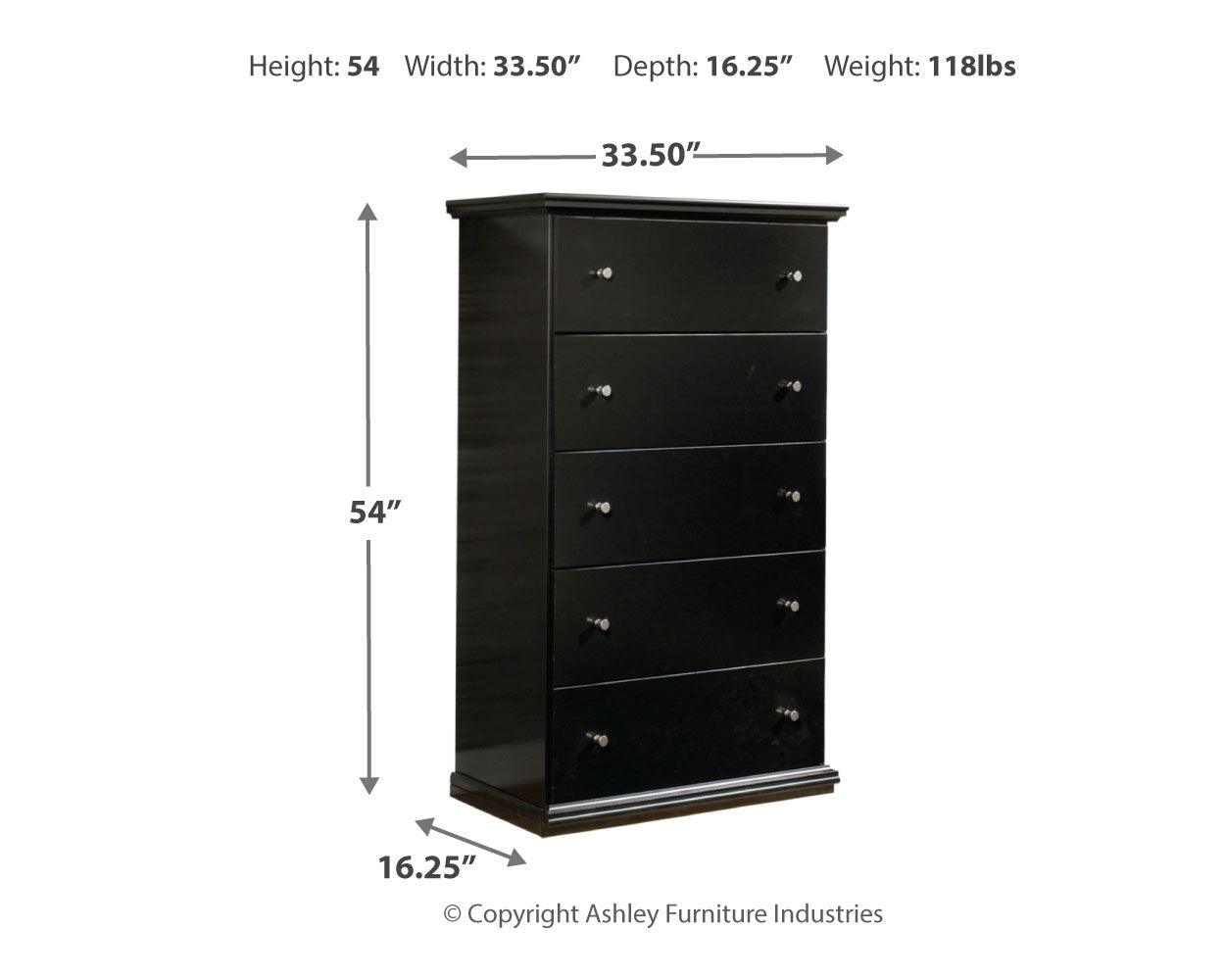 Maribel Chest of Drawers dimensions diagram