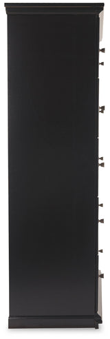 Maribel Black Chest of Drawers left side view