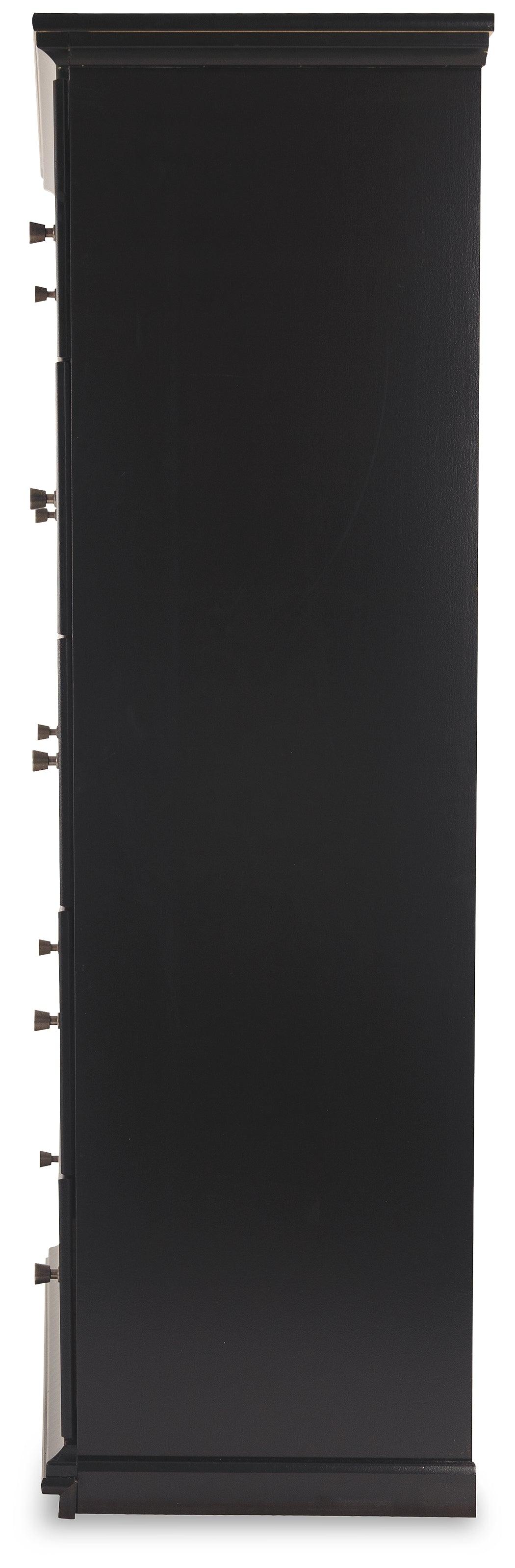 Maribel Black Chest of Drawers right side view