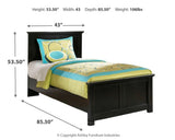 Maribel Black Twin Panel Bed corner detail