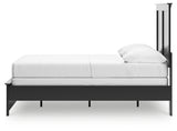 Maribel Black Full Panel Bed close up of headboard detail