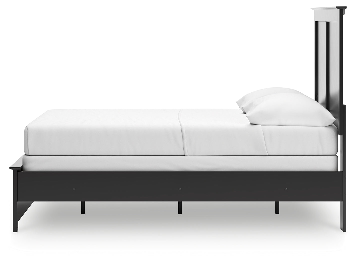 Maribel Black Full Panel Bed close up of headboard detail
