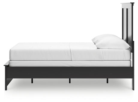 Maribel Black Full Panel Bed close up of headboard detail