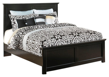 Maribel Black King Panel Bed front angle Ella Furniture