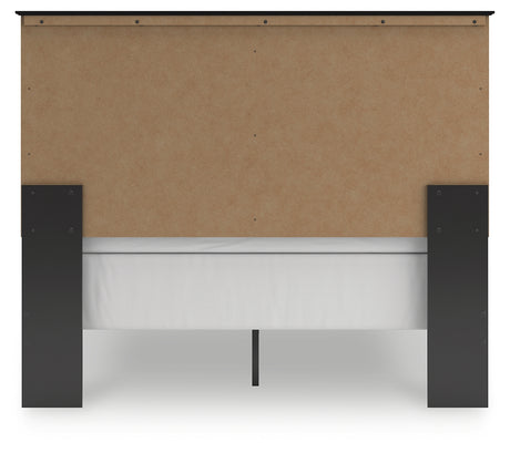 Maribel Black Queen Panel Bed Side Angle