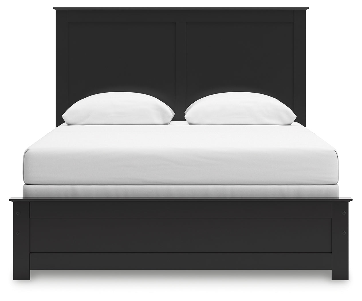 Maribel Black Queen Panel Bed Back View
