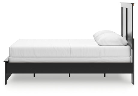 Maribel Black Queen Panel Bed Detail of Footboard