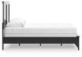Maribel Black Queen Panel Bed Assembled View