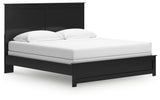 Maribel Black King Panel Bed angled side view