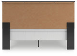 Maribel Black King Panel Bed close-up on headboard detail