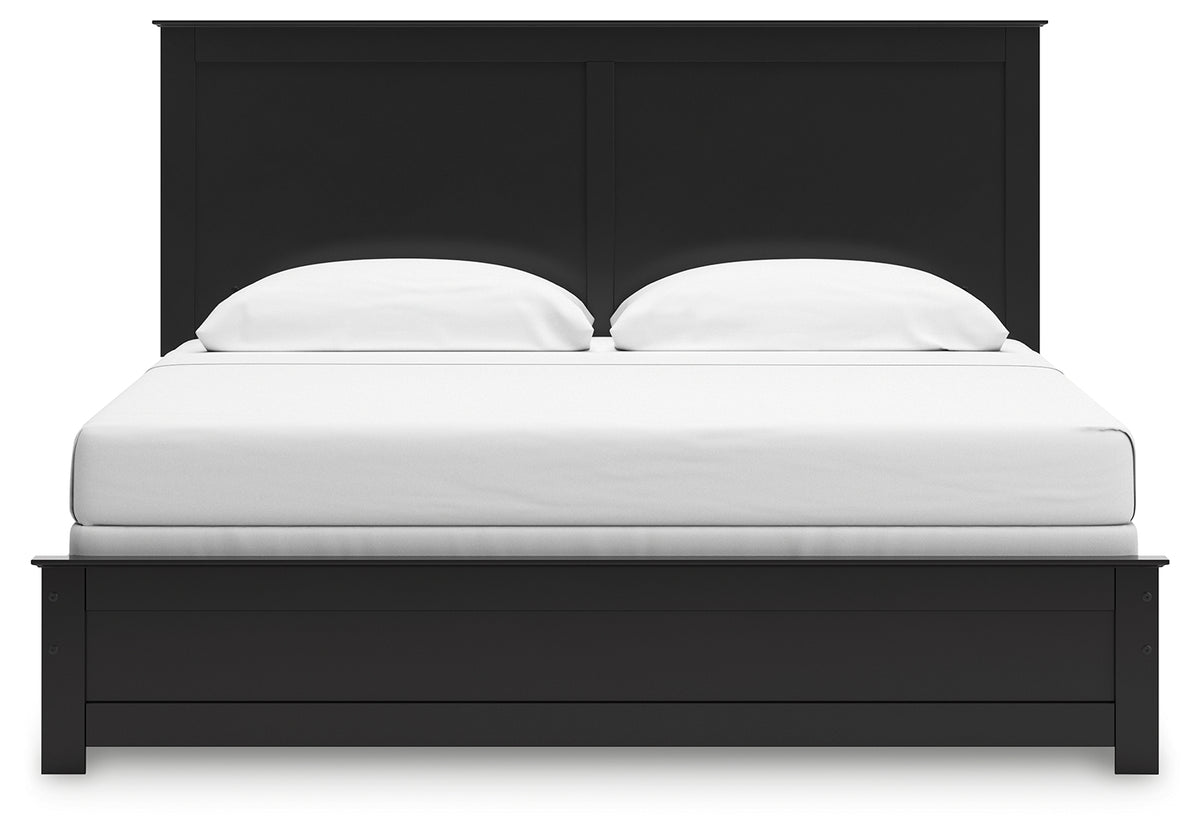 Maribel Black King Panel Bed back view