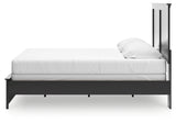 Maribel Black King Panel Bed angled side alternate view