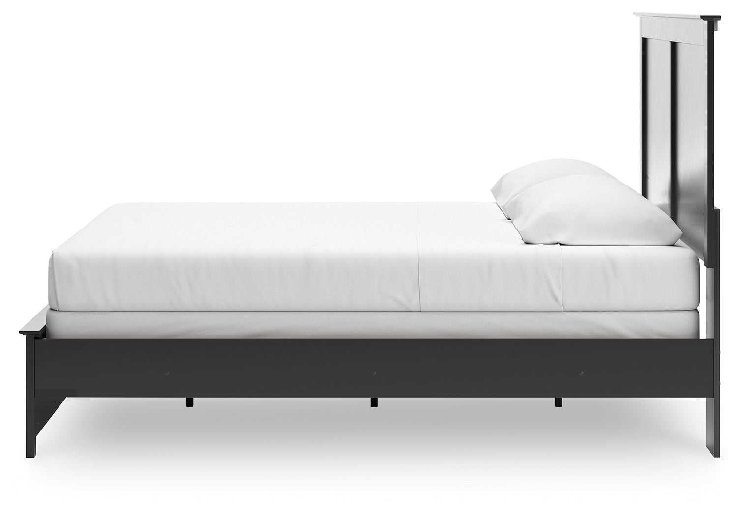 Maribel Black King Panel Bed angled side alternate view