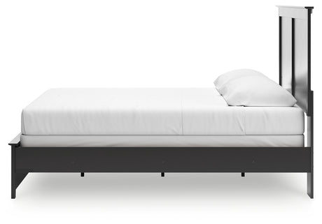 Maribel Black King Panel Bed angled side alternate view