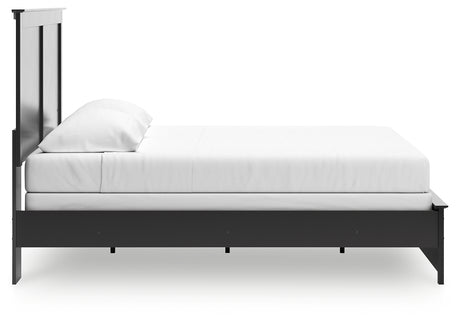 Maribel Black King Panel Bed side view