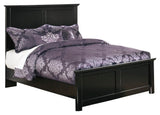 Maribel Black Full Panel Bed side angle in showroom