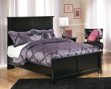 Maribel Black Full Panel Bed promotional setting in bedroom
