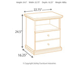 Maribel Black Nightstand dimension diagram