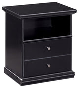 Maribel Black Nightstand top view showing frame details