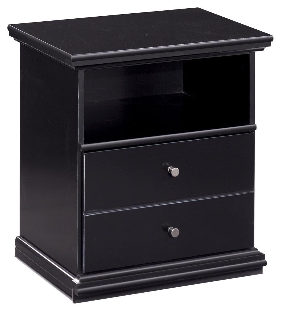 Maribel Black Nightstand top view showing frame details