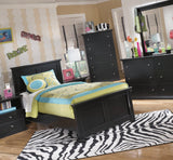 Maribel Black Twin Panel Bed top view