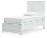 Bostwick Shoals White Twin Panel Bed headboard close-up